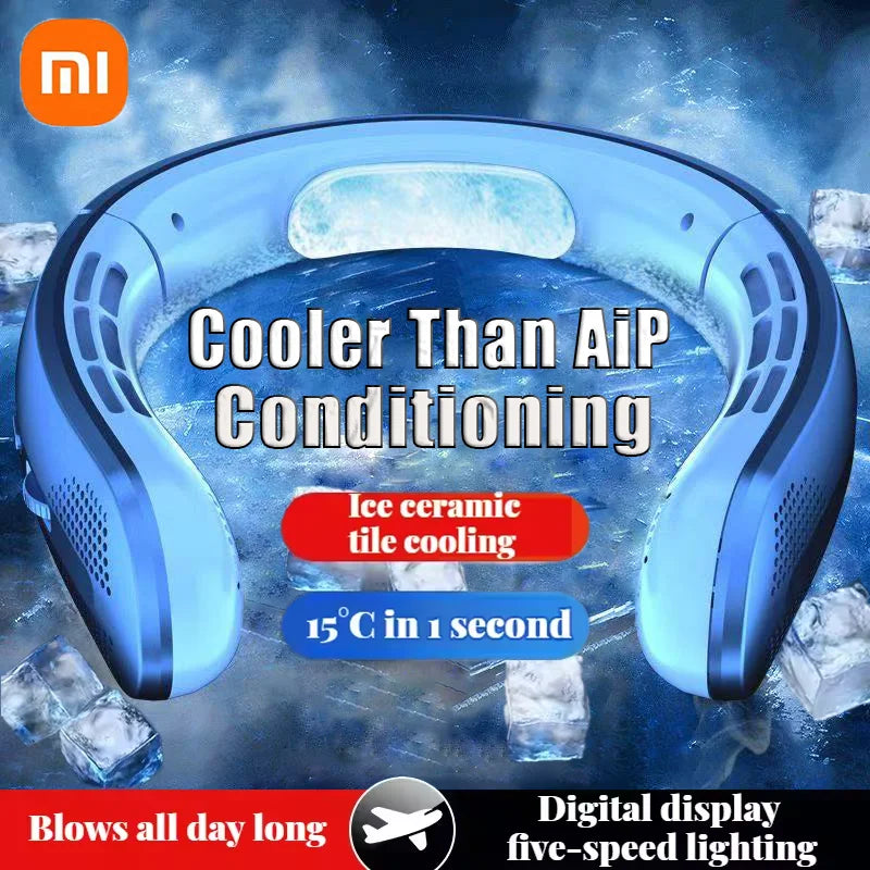 Xiaomi Portable Neck Fan 8800mAh MINI Electric Ventilador Silent Neckband Wearable Cooling FAN Rechargeable Neckband Air Coole