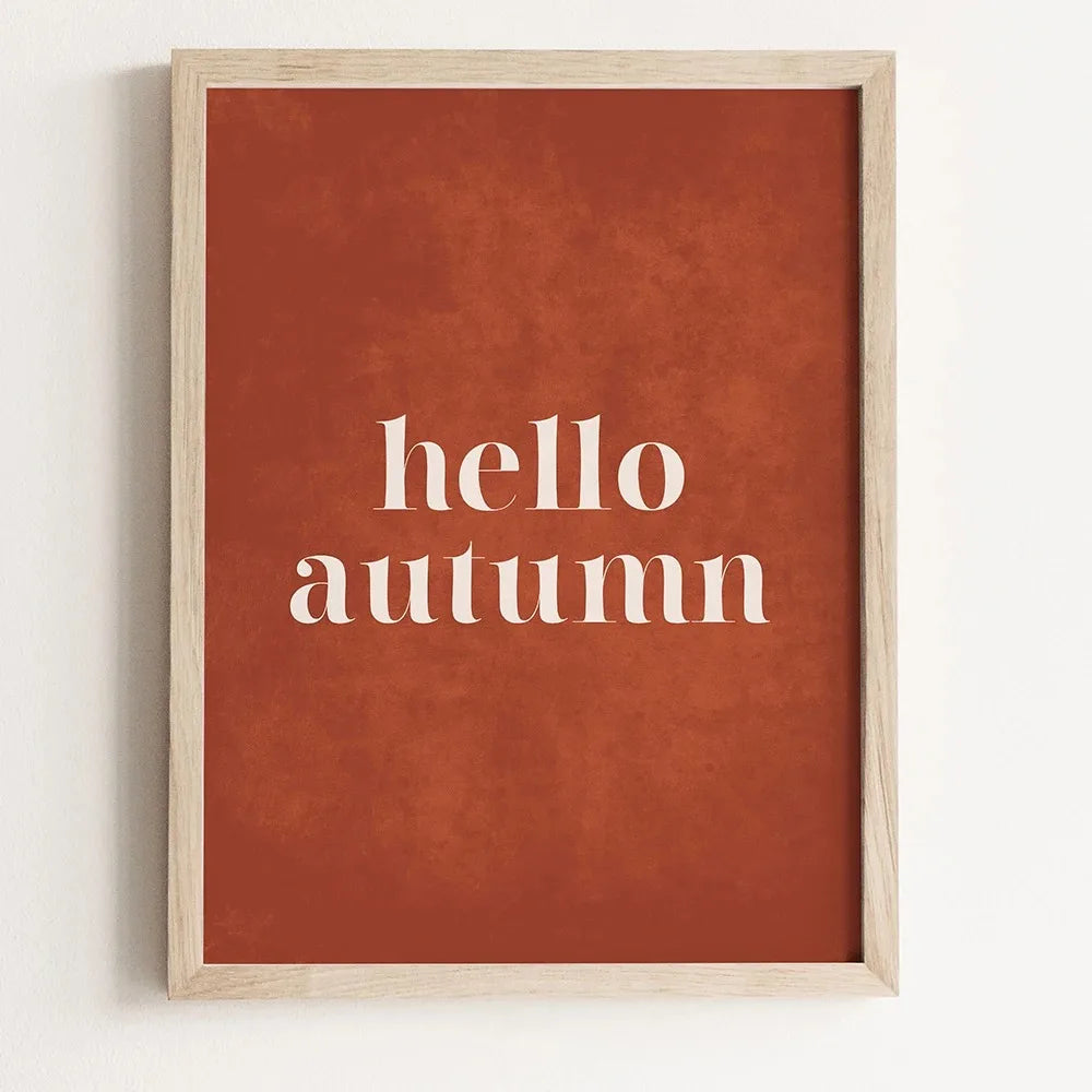 Autumn Leaves Pumpkins Print Poster Fall Home Bedroom Living Room Decor Autumn Vibes Decor Canvas Painitng Thanksgiving Gift