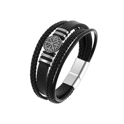 New Retro PU Leather Compass Bracelet Men's Bracelet Viking Jewelry Compass Bracelet Accessories Party Gifts