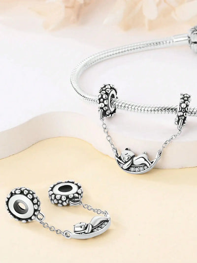 Cute little bear mouse  snowman Beads Charm Silver Plated Fit Charms Silver 925 Original Bracelet for Jewelry Making DIY Charm