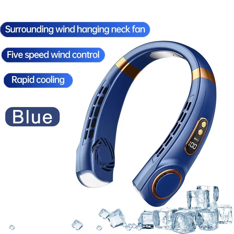 Rechargeable Portable Neck Fan Personal Cooler Wearable Bladeless Semiconductor Outdoor Cooling Fan Quiet  Cooling Device