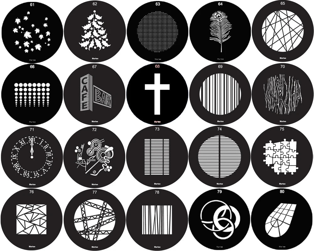 20PCS 86MM 66MM GOBO Bones Bar Heart Moon Skulls Bat Swing Halloween Interior Photo Wedding Portrait Children's Photography SA-P