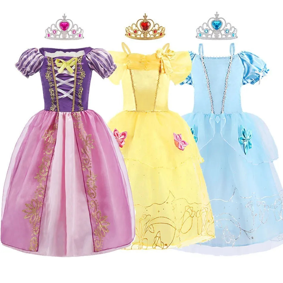 Rapunzel Dress for Girls Cinderella Belle Dress Up Fantasy Children Birthday Party Princess Costume Kids Halloween Clothes - The world bestselling 