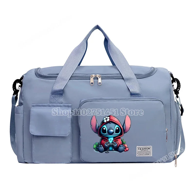 Disney Stitch Carry on Travel Bag Oxford Waterproof Sport Gym Tote Bags Large Capacity Weekender Duffle Luggage Portable Storage