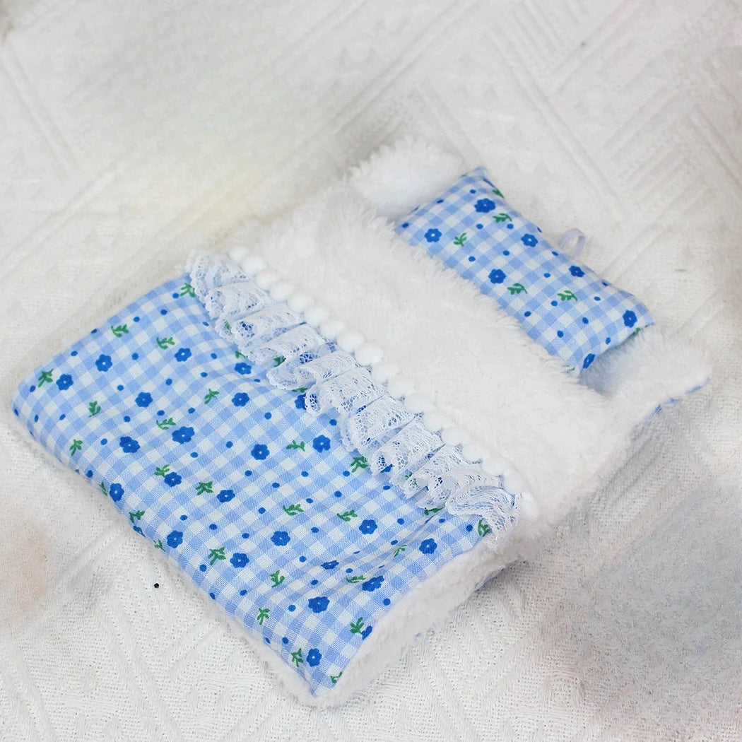 Doll Bed for Ropa Labubu V3 V4 Bed Pillows Sleeping Bag Pajama blindfold 1/12 BJD GSC Body9 DOD YMY Obitsu11 Doll Accessories