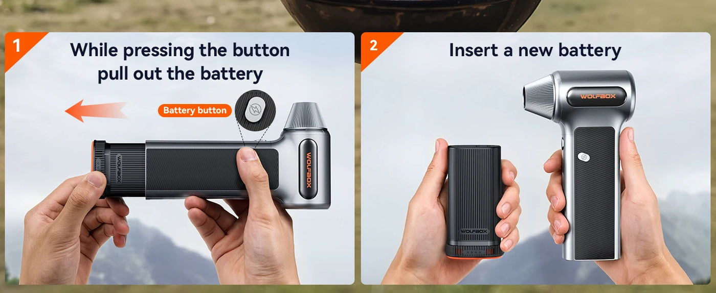 WOLFBOX MF200 Electric Air Duster Air Blower-320g Wind Pressure, Rechargeable 3-Gear Brushless Motor for Car/PC/Home/Outdoor