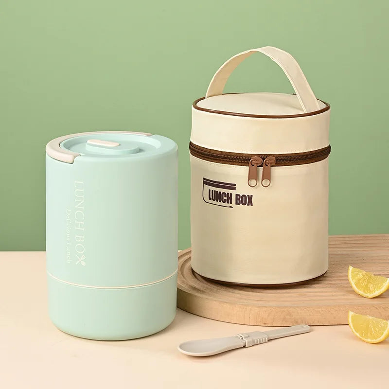 1200ml Stainless Steel 304 Thermal Lunch Box With Bag 3 Layers Large Capacity Bento Box BPA Free School Office Food Container