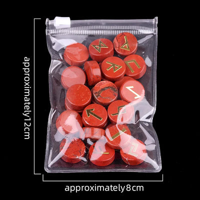 25pcs Birthstone Crystal Stone Beads Set Square Runes Energy Natural Stones Witches Runes Divination Stones Home Decoration