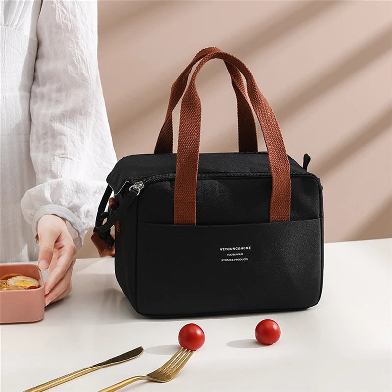 Fashionable New Large Capacity Lunch Bag Hand-held Lunch Box Bag Hand-held Diagonal Cross Insulated Bag Portable Lunch Bag