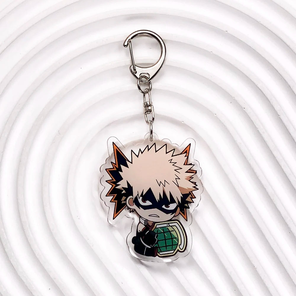 Anime Characters My Hero Academia Acrylic Car Keychain Accessories Trendy Bag Charm Backpack Pendant Keyring Gifts For Friends