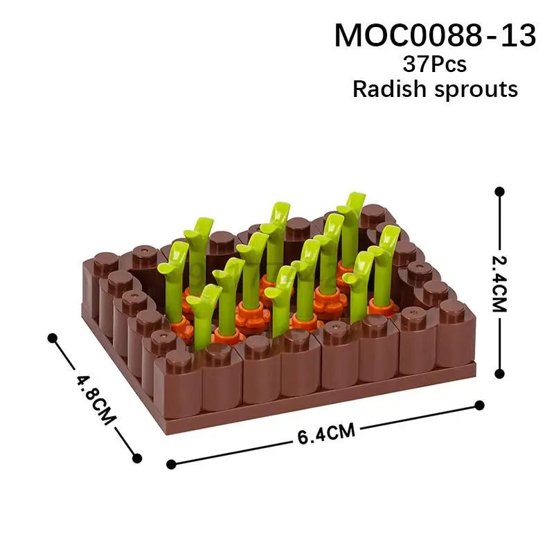 MOOXI City farm MOC Parts Figures Building Blocks Set Plant Tree Leaf Flower Grass Garden Model Friends Bricks Toys For Children