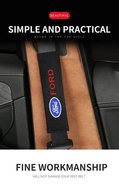 2PCS Car Interior Kit Seat Belt Shoulder Protection For Ford Focus 2 3 1 Fiesta MK1 MK2 MK3 MK7 Fusion Ranger Escort Mondeo