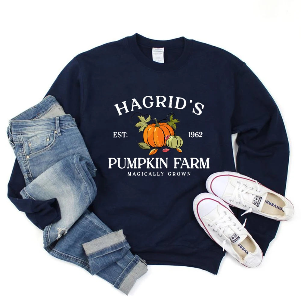 Hagrid's Pumpkin Patch Sweatshirt Fall Halloween Hoodie Thanksgiving Sweater Halloween Shirts Unisex Long Sleeves Sweatshirts