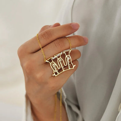 Custom Cute Dog Cat Necklaces Pendant Name Stainless Steel Circle Chain  Personalized Pet Jewelry Customized Necklaces For Mom