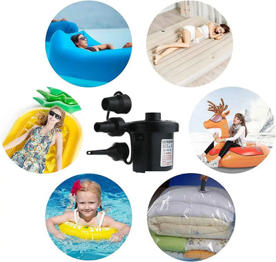 50W Electric Air Pump with 3 Nozzles，Quick 5000PA  Air Pump Inflator Deflator for Air Mattress Beds Pool Toys Raft Vacuum Bag