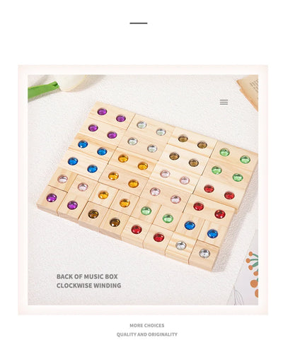 DIY Blocks Sparkling Acrylic Toy Kids Wooden Montessori Rainbow Gem Stacking Blocks Colorful Educational Wooden Creative Toys