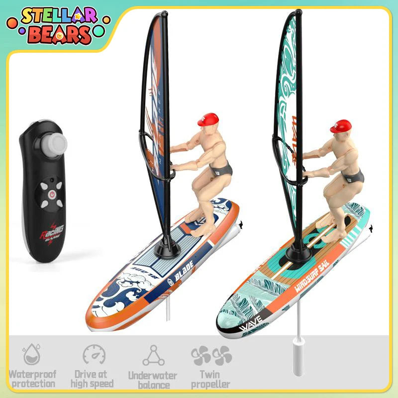 2.4G Remote Control Sailing Boat Doll Swinging Sailboat Model Decoration RC Racing Boat Kids Outdoor Balance Sailboat Water Toys