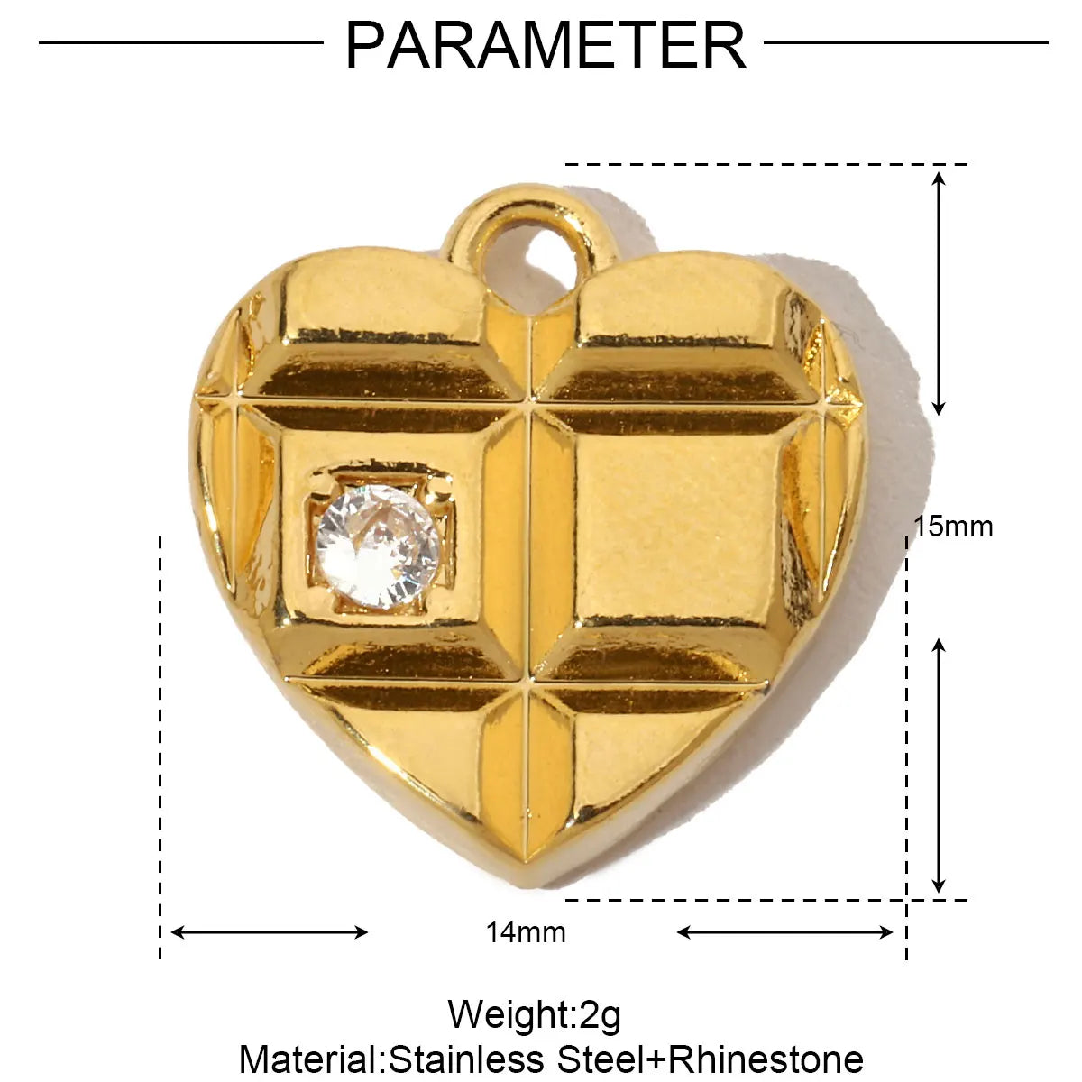 3pcs/Lot French Antique Stone Heart Stainless Steel Bracelet Diy Charms Women Love Necklace Pendant Lock Jewelry