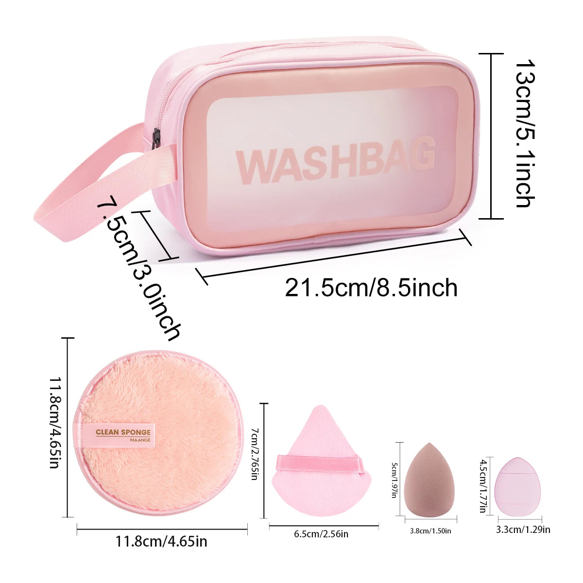 MAANGE 27pcs Makeup Tools Kit 20pcs Foundation Contour Blush Brush Set with Triangle Powder Puff Makeup Remover Puff Travel Bag