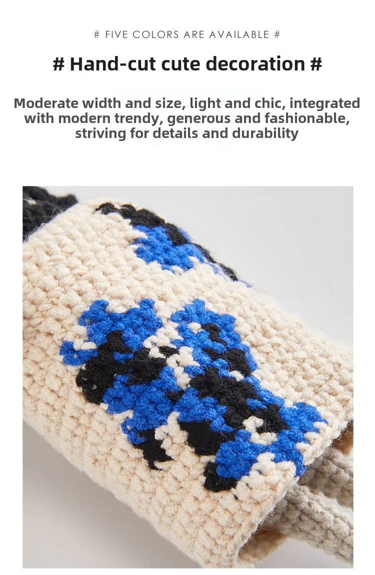 Cute doll bag pendant knitted humanoid bag charm braided keychain car pendant Women's Bag Accessories