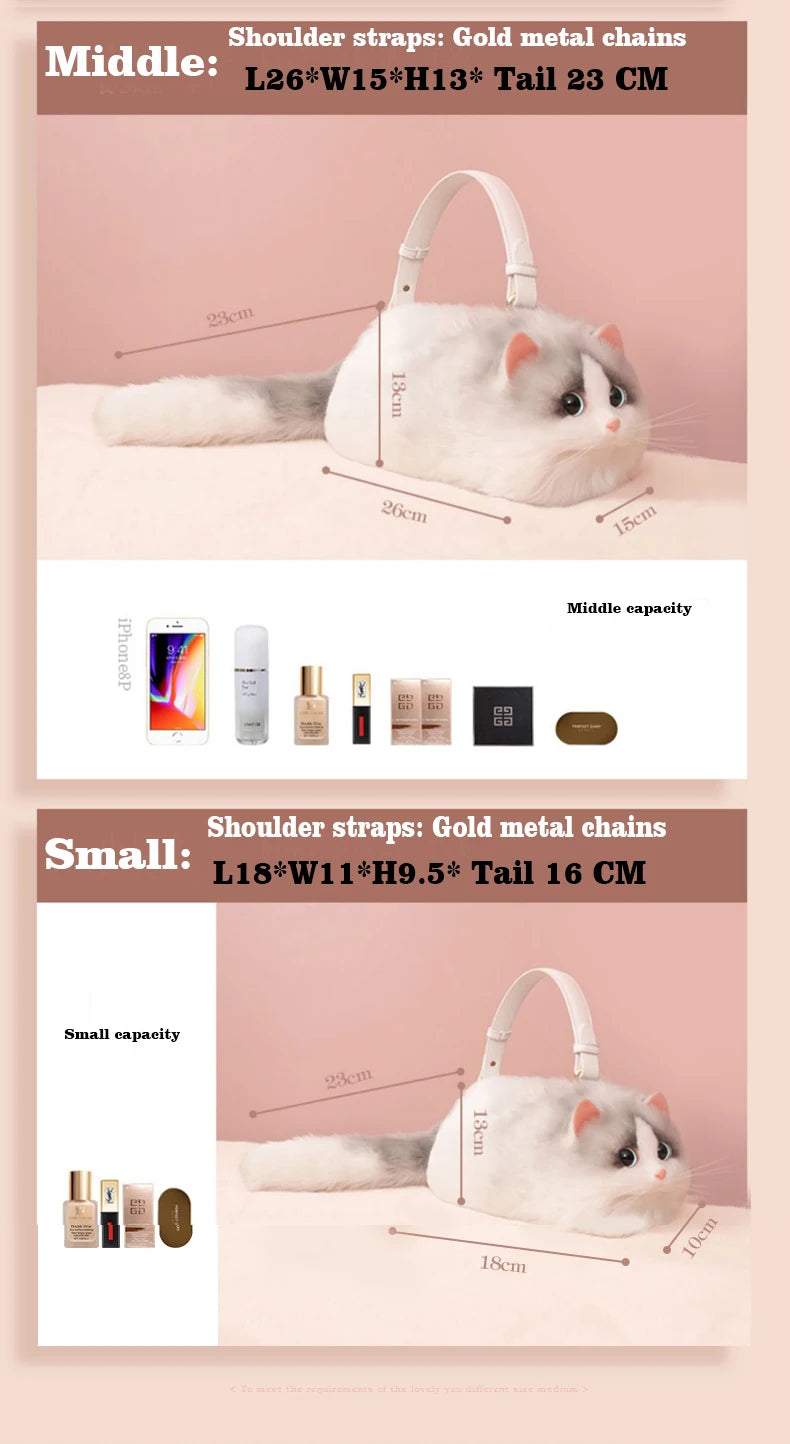 Handmade Cat Doll Bag Girl To Girl Birthday Gift Go Heart Niche Senior Practical Cat Bag A Variety of Ways To Use Cute Cat Bag