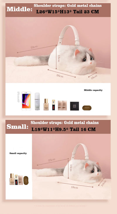 Handmade Cat Doll Bag Girl To Girl Birthday Gift Go Heart Niche Senior Practical Cat Bag A Variety of Ways To Use Cute Cat Bag