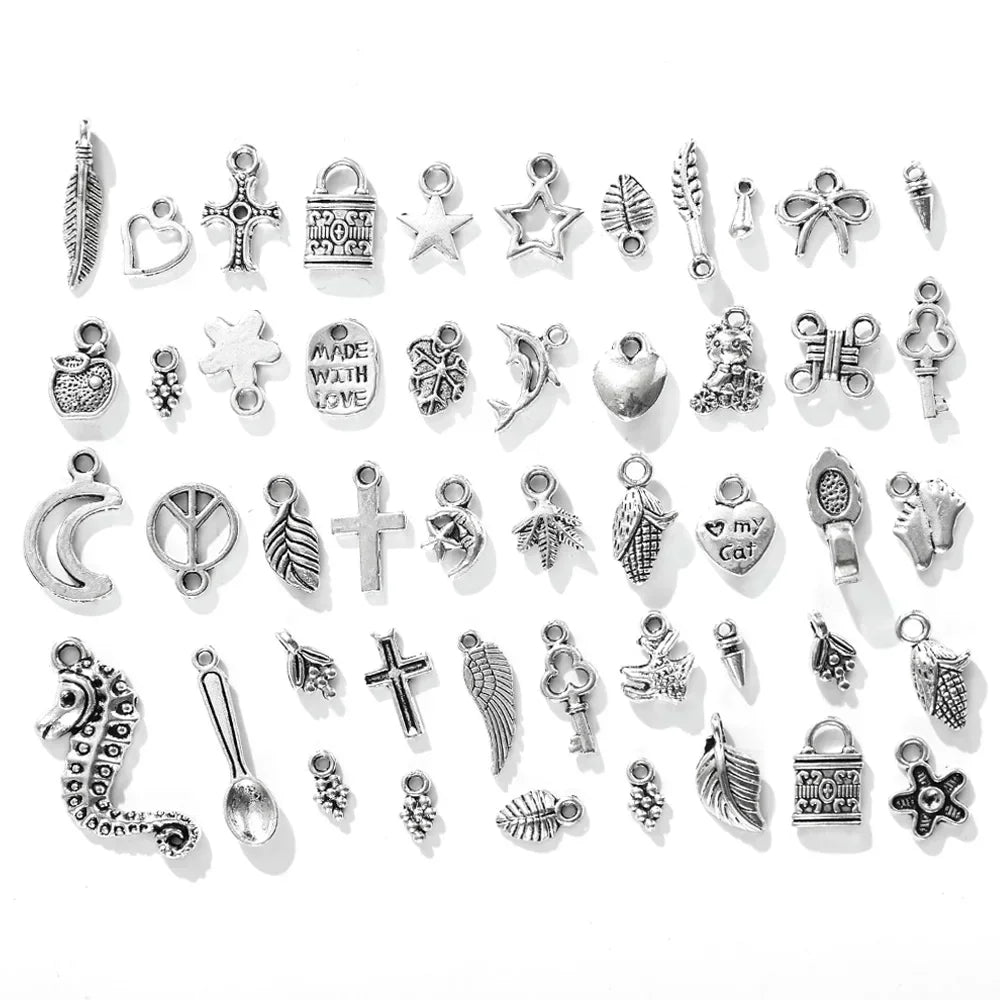 100/500pcs Tibetan Silver Mixed Pendant Animals Charms Beads for Jewelry Making Bracelet Earrings Necklace DIY Craft Art Charms