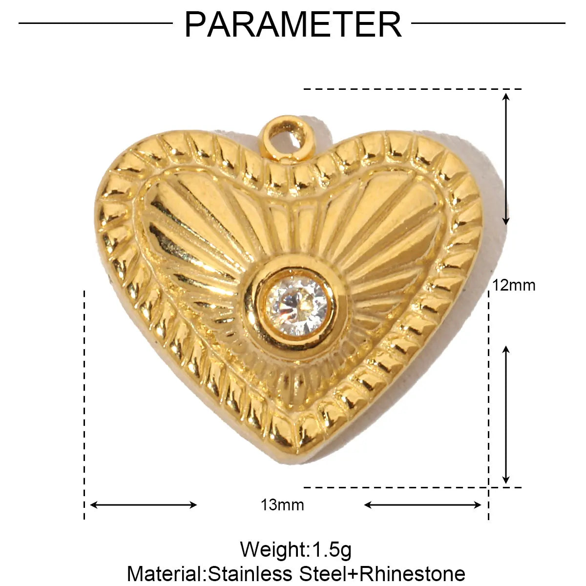 3pcs/Lot French Antique Stone Heart Stainless Steel Bracelet Diy Charms Women Love Necklace Pendant Lock Jewelry