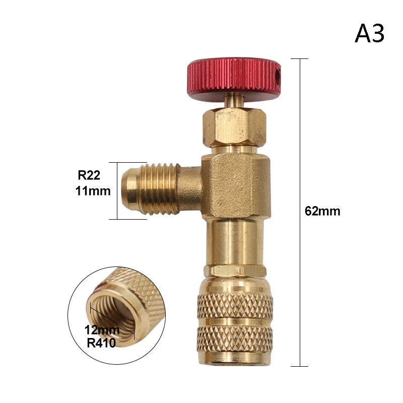 Liquid Safety Valve R410A R22 Air Conditioning Refrigerant 1/4 "Safety Adapter Air Conditioning Repair And Fluoride