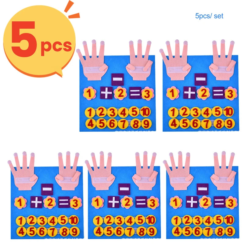 Kid Montessori Toys Felt Finger Numbers Math Toy Children Counting Early Learning For Toddlers Intelligence Develop 30*30cm