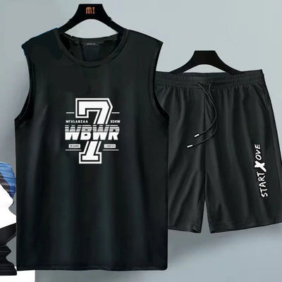 Men's Clothing 2025 New Men's Summer Casual Breathable 2-Piece T-Shirt + Shorts Suit Athletic Loose Fit Set Men's Tank Top - The world bestselling 