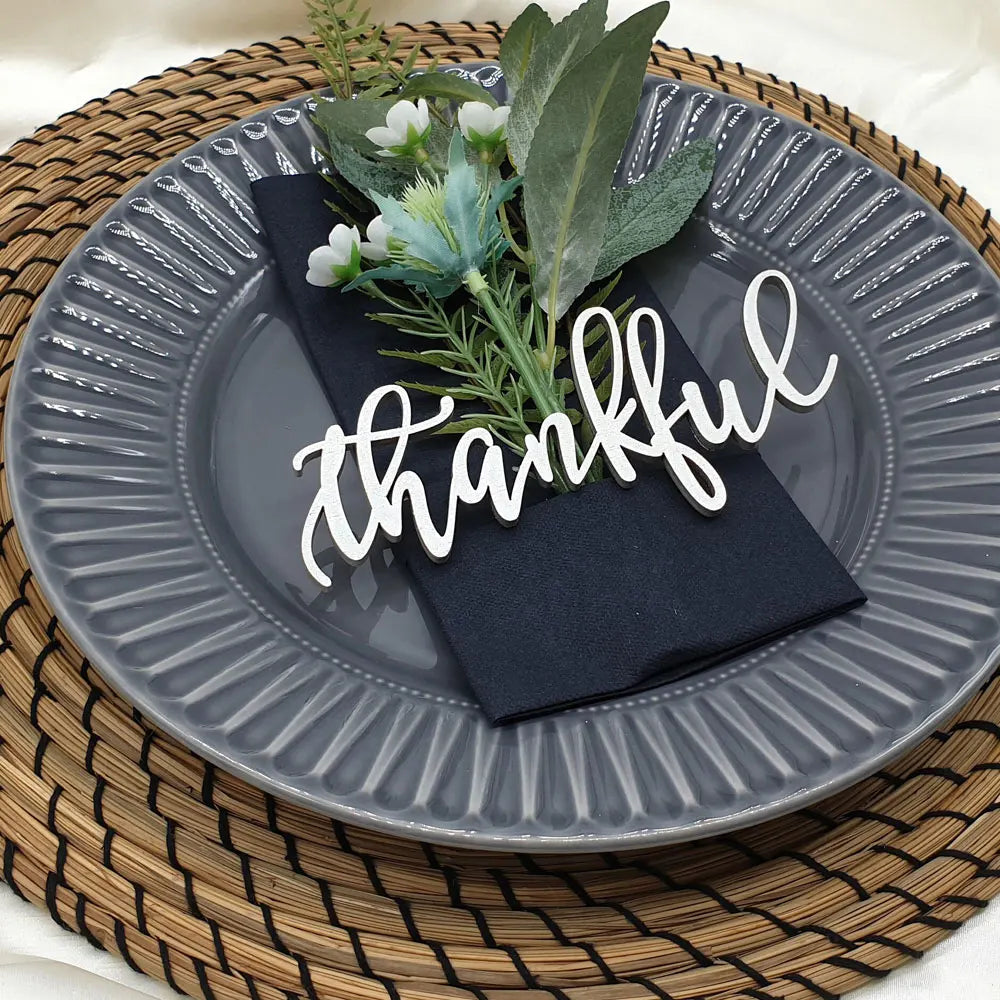 10pcs Custom Thanksgiving Place cards, Personalized Dinner Place Setting, Fall Table Decor, Thankful Grateful Blessed