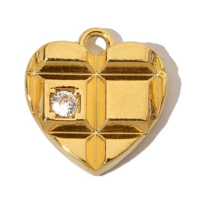 3pcs/Lot French Antique Stone Heart Stainless Steel Bracelet Diy Charms Women Love Necklace Pendant Lock Jewelry