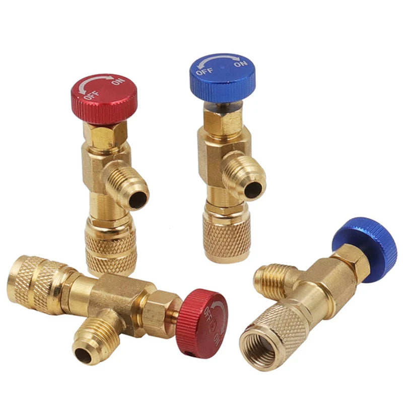 Liquid Safety Valve R410A R22 Air Conditioning Refrigerant 1/4 "Safety Adapter Air Conditioning Repair And Fluoride
