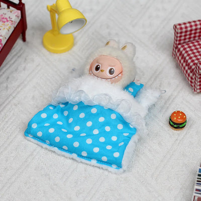 Doll Bed for Ropa Labubu V3 V4 Bed Pillows Sleeping Bag Pajama blindfold 1/12 BJD GSC Body9 DOD YMY Obitsu11 Doll Accessories