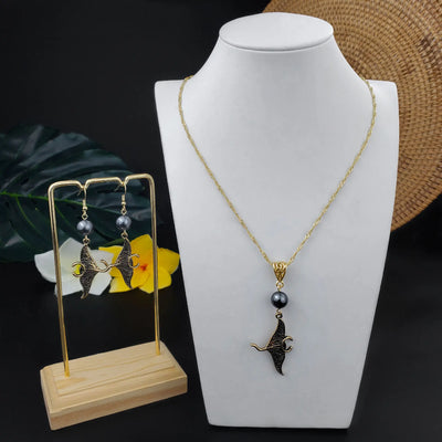 Retro Personality Black Oil Drop Devil Fish Earrings Hawaiian Wind Manta Ray Halloween Earrings - The world bestselling 