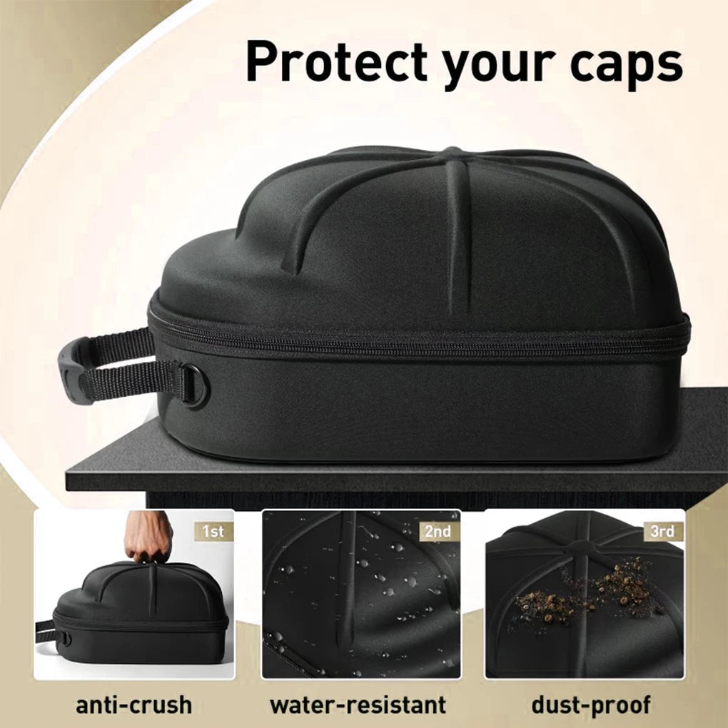 Portable Outdoor Travel Hat Carrier Case Cap Storage Hard Shell Hat Protective Box Hat Travel Case Baseball Cap Carrying Bag EVA