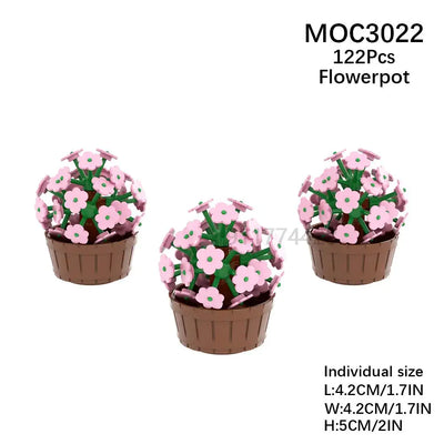 MOOXI City farm MOC Parts Figures Building Blocks Set Plant Tree Leaf Flower Grass Garden Model Friends Bricks Toys For Children