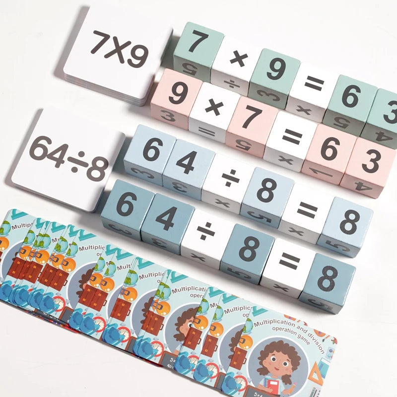 Montessori Wooden Double Player Multiplication and Division Game Kids 24 Point Game Teaching Aids Educational Toys For Children