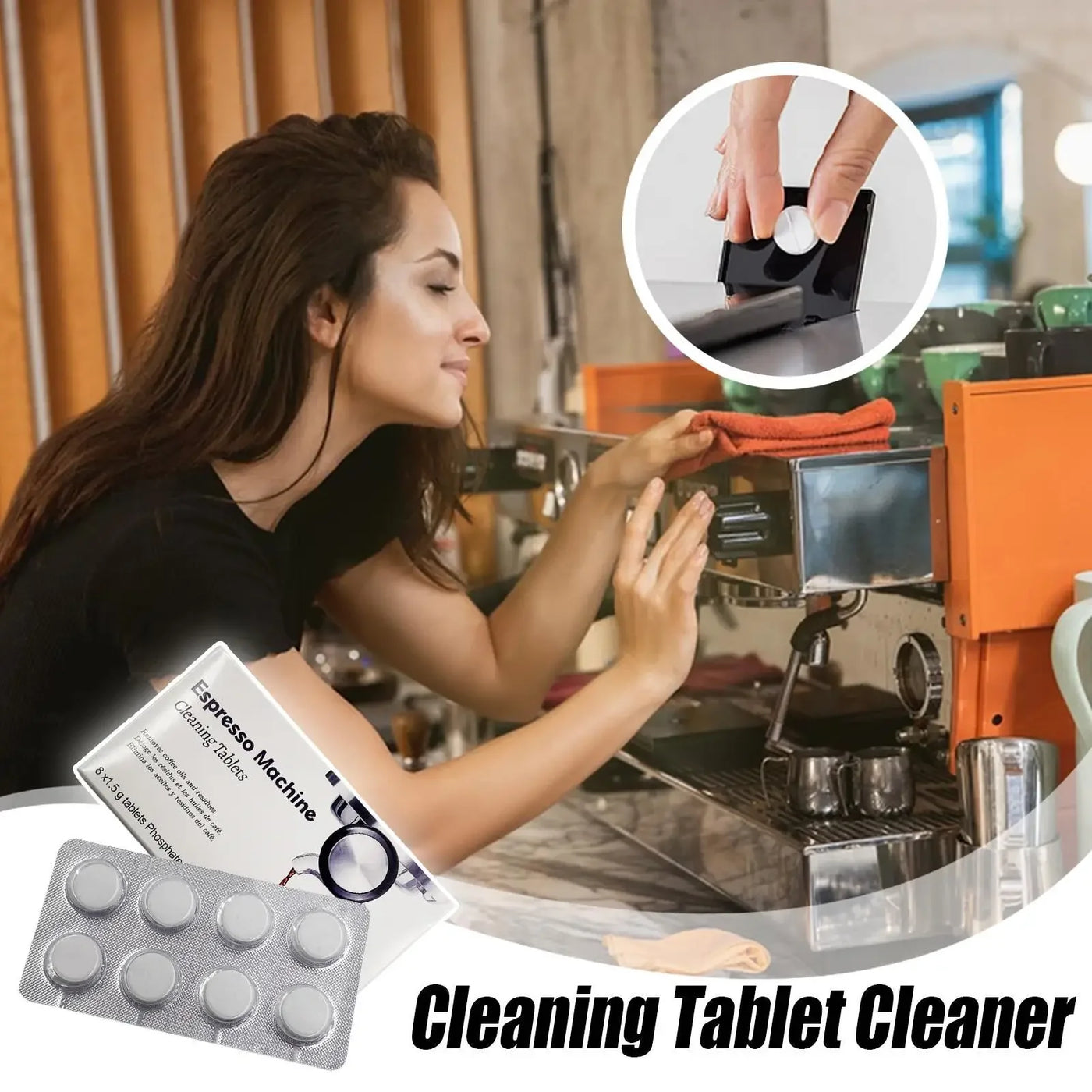 16 Pack Coffee Machine Cleaning Tablet Coffee Machine Cleaner Descaler Tablets for Breville Espressos Device Descaler Tabs