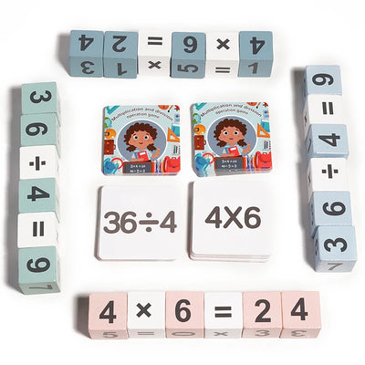 Montessori Wooden Double Player Multiplication and Division Game Kids 24 Point Game Teaching Aids Educational Toys For Children