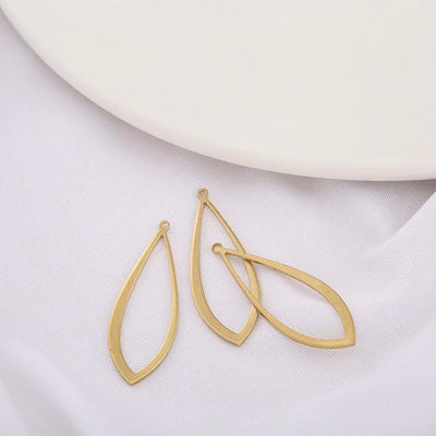 10pcs Brass Oval Hollow Charms Horse Eye Geometric Pendant Connectors For DIY Dangle Drop Earrings Handmade Jewelry Making Craft