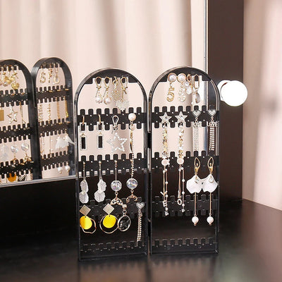 Foldable Earring Stud Display Stand Necklace Jewelry Stand Stand Earring Storage Rack Fan Panel Display Storage Box