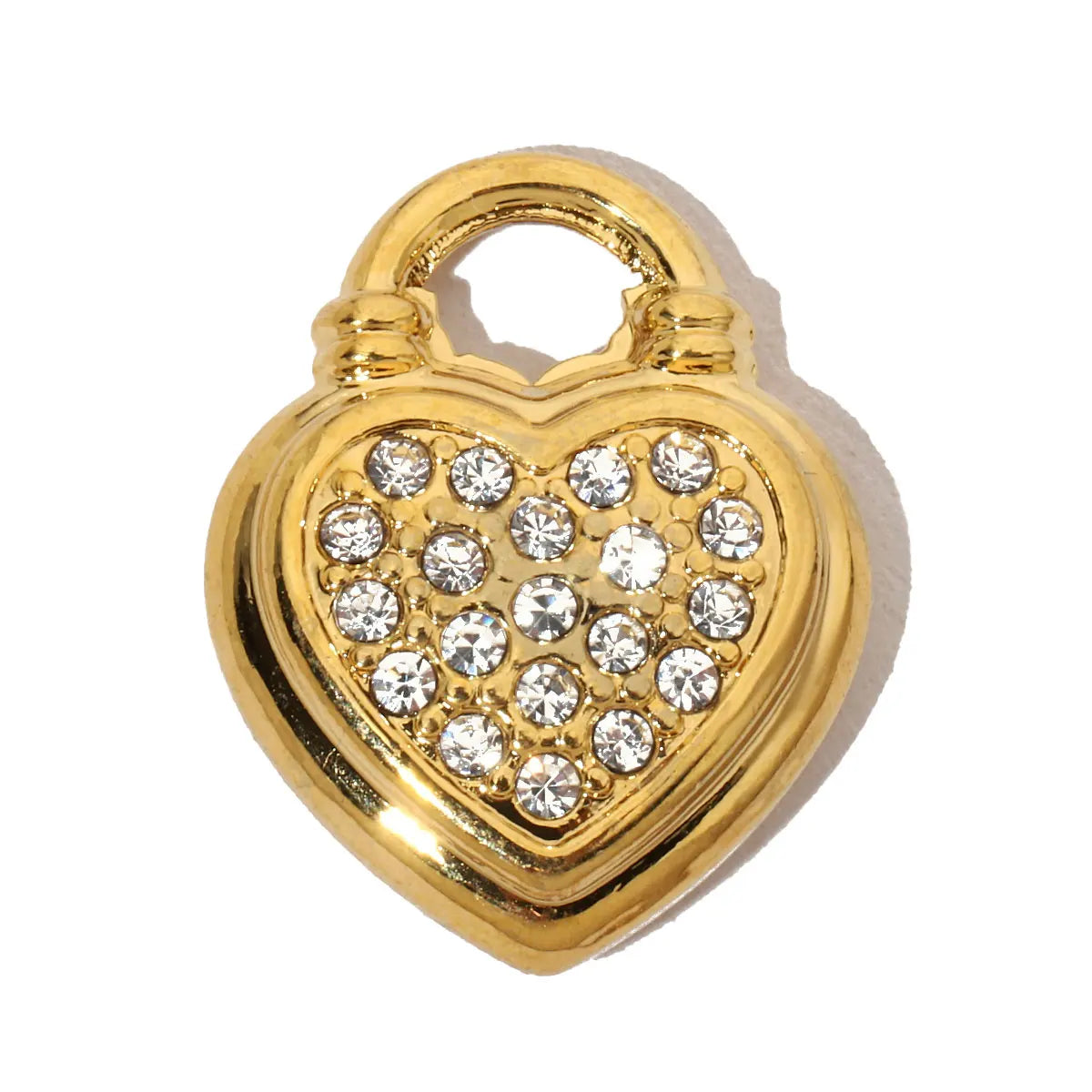 3pcs/Lot French Antique Stone Heart Stainless Steel Bracelet Diy Charms Women Love Necklace Pendant Lock Jewelry