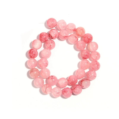 1Strand Natural Persian Jade Stone Pink 4/6/8/10/12mm Loose Spacer Gem Bead for Jewelry Making DIY Bracelet Necklace Accessories