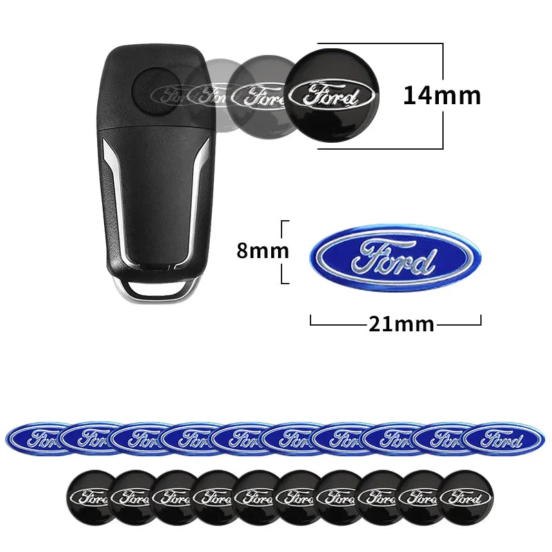New Car Remote Control Emblem Logo Key Sticker For Ford Raptor Fiesta Focus 2 3 4 Mondeo Ecosport Mustang Fusion Accessories