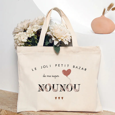 Love You Nanny Thank You for This New Year Print Women Tote Bag Shopping Bags Female Shoulder Bag Travel Handbag Gift for Nounou
