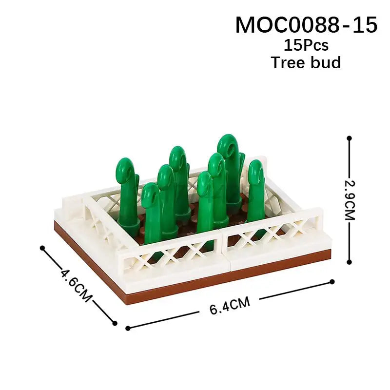 MOOXI City farm MOC Parts Figures Building Blocks Set Plant Tree Leaf Flower Grass Garden Model Friends Bricks Toys For Children