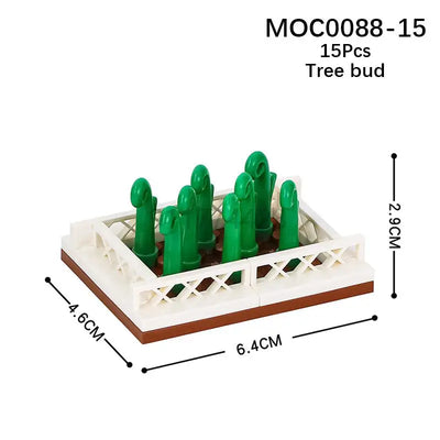 MOOXI City farm MOC Parts Figures Building Blocks Set Plant Tree Leaf Flower Grass Garden Model Friends Bricks Toys For Children