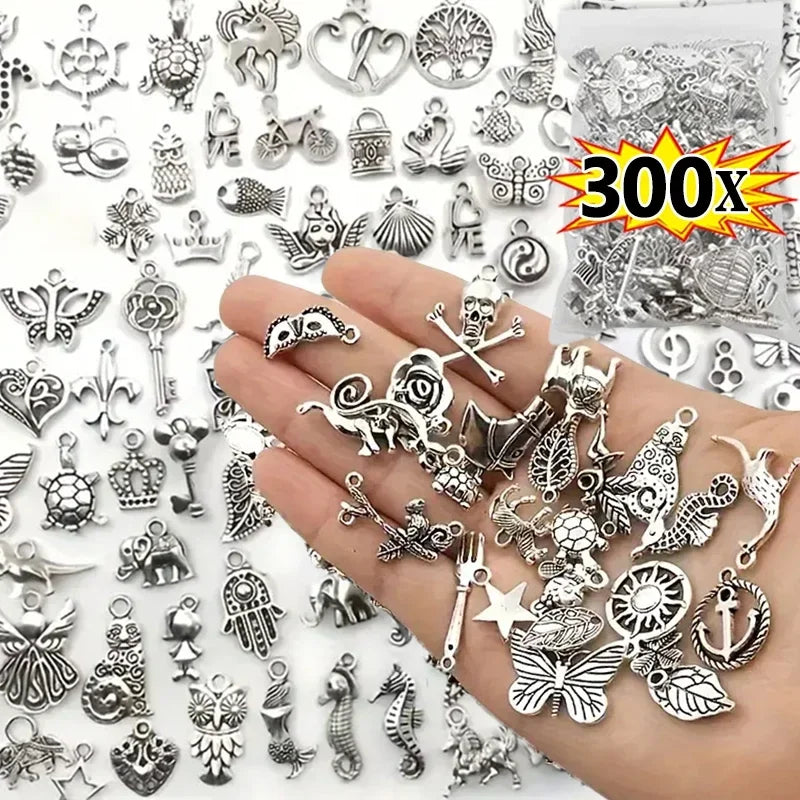 100/500pcs Tibetan Silver Mixed Pendant Animals Charms Beads for Jewelry Making Bracelet Earrings Necklace DIY Craft Art Charms